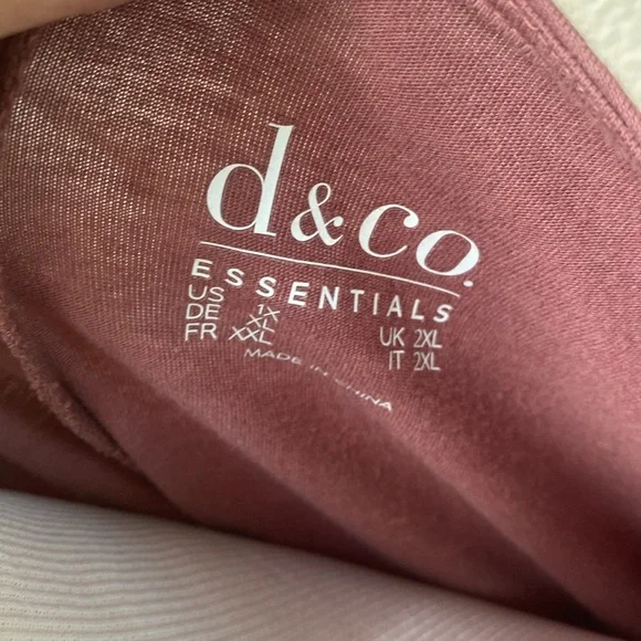 Like New Dusty Mauve Denim & Co Long Sleeve Tunic Top - Picture 2 of 3